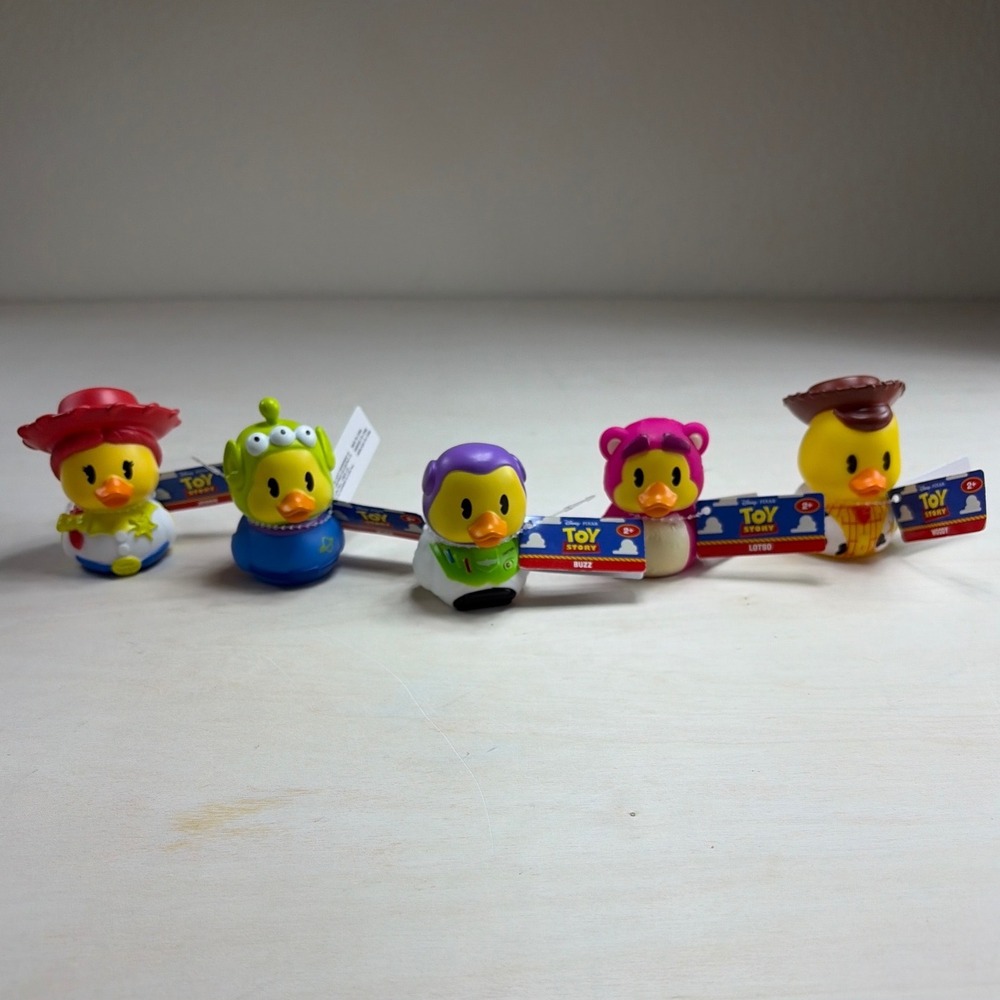 Disney Pixar Toy Story Rubber Duck Set Woody Buzz Jessie Alien Lotso 5pc NWT